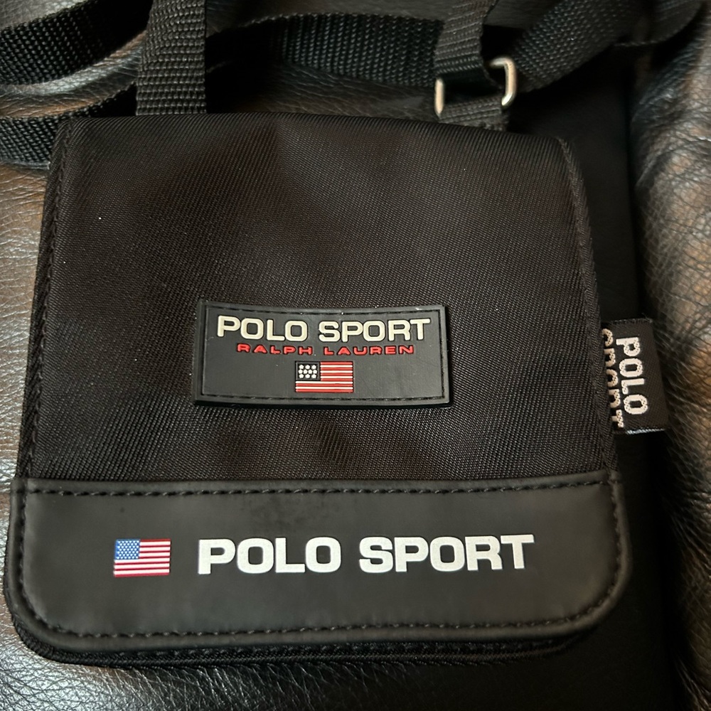 Vintage 1990’s Polo Ralph Lauren Crossbody Bag Purse Black GUC